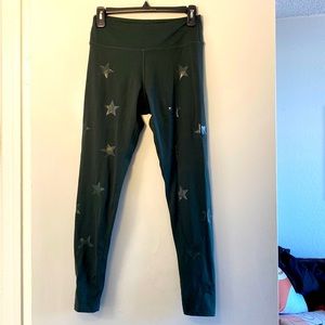 Super cute deep olive green leggings with stars